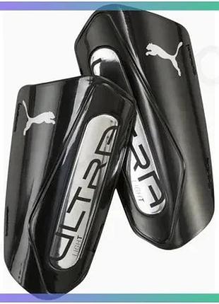 Щитки puma ultra light strap черные детские для футбола xs рост 95-115 см легкие амортизирующие sku_030992-03