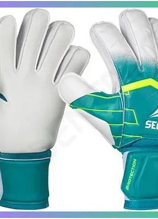 Воротарские рукавички select goalkeeper gloves 04 protection v26 зелено-белые для детей 7 размер sku_601042-404