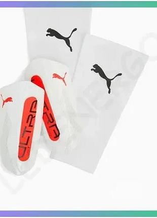 Щитки puma ultra light sleeve белые для детей l рост 155-175 см защита для футбола sku_030989-01