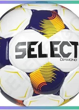 Футбольний м'яч select diamond fifa v26 білий помаранчевий 4 для гри на полі унісекс sku_085537-010