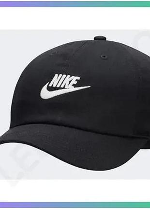 Кепка nike club kids чорна для дітей бавовняна кепка з вишитим логотипом для прогулянок sku_fb5063-010