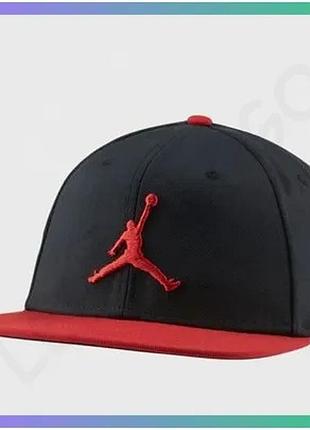 Кепка nike jordan pro jumpman snapback чорна червона унісекс спортивний головний убір для активного ві sku_ar2118-019