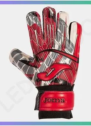 Воротарские рукавички joma calcio 23 красно-черные 4 для футбольного вратаря с защитой пальцев sku_401272.601