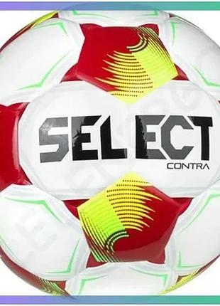 Футбольний м'яч select fb contra v26 білий червоний 4 розмір для гри на натуральному та штучному газон sku_085417-012