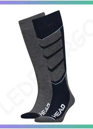 Шкарпетки гірськолижні head unisex ski v-shape kneehigh 2ppk синій сірий унісекс 35-38 для катання на sku_791004001-277