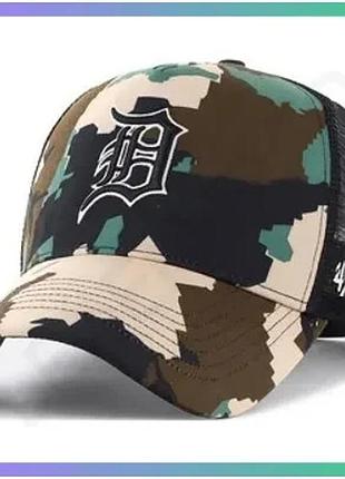 Кепка-тракер 47 brand detroit tigers digital star черная зеленая коричневая унисекс для защиты от солн sku_dgtso09ptp-bw