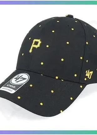 Кепка 47 brand pittsburgh pirates dotted черная желтая унисекс для активного отдыха и повседневной нос sku_b-dottd20gws-bk