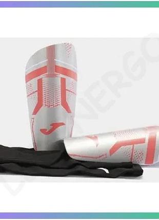 Щитки joma j-pro серебристые коралловые для футбола m рост 135-155 см защита для ног sku_401490.268