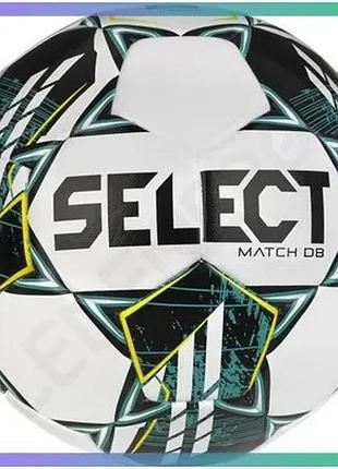 Футбольний м'яч select match db fifa v23 білий зелений 4 унісекс поліуретан для гри на газоні sku_057536-338