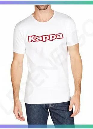 Футболка kappa чоловіча біла з коротким рукавом 100% бавовна xxl спортивний стиль футболка sku_k1335 bianco