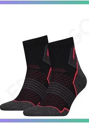 Шкарпетки head hiking quarter 2ppk unisex чорні червоні для туризму та спорту 35-38 з амортизацією та sku_781002001-232