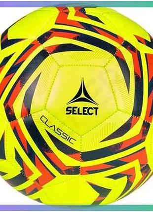 Футбольний м'яч select fb classic v25 жовтий червоний для дітей та підлітків ігровий м'яч для футболу sku_099489-553