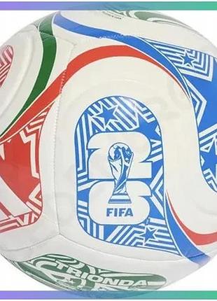 Футбольний м'яч adidas world cup 26 trionda club для тренувань та аматорських ігор no5 білий sku_jd8028