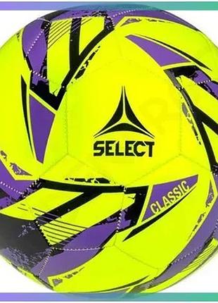 Футбольний м'яч select classic v26 жовтий фіолетовий 4 універсальний м'яч для дітей для гри на газоні sku_099380-003