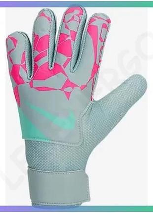 Воротарские перчатки nike nk gk match jr ho24 голубые розовые для детей 6 лет 17,6 см для футбола sku_hq0258-395
