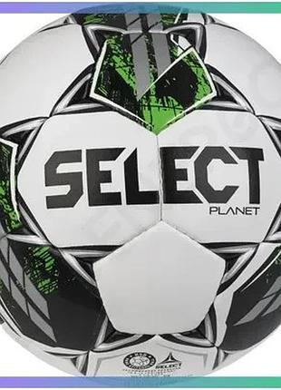 Футбольний м'яч select planet v23 білий зелений поліуретановий для матчів та тренувань 5 розмір sku_038556-963
