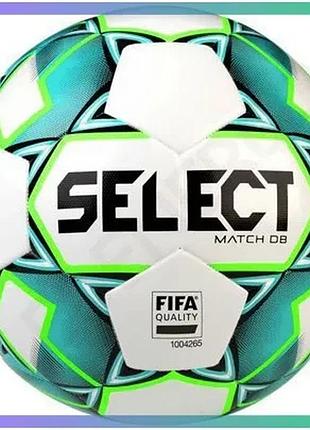 Футбольний м'яч select match db fifa v23 біло-зелений 5 унісекс для гри на полі sku_057536-338