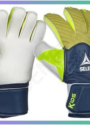 Воротарские рукавички select goalkeeper gloves 03 kids v26 синего зеленого серого цвета 7 для футбола sku_601032-240