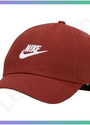 Кепка nike futura washed бордовая унисекс для активного отдыха и повседневного ношения sku_913011-217