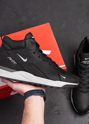 Мужские зимние стильные кроссовки nike air force, мужские черные зимние высокие кроссовки найк аир форс 44
