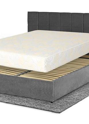 Ліжко з матрацом гортензія (160 × 200 см, pocket spring, велюр, без підйомного механізму, темно-сірий) imi