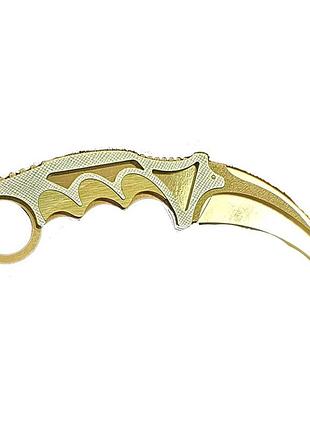 Декоративний дерев’яний ніж «kerambit gold» (без заточки) — caravela craft