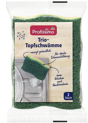 Набор губок для мытья кастрюль profissimo trio-topfschwämme, 2 шт — эффективная очистка для ежедневного использования
