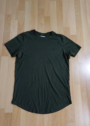 Трендовая базовая мужская футболка хаки jack &amp; jones