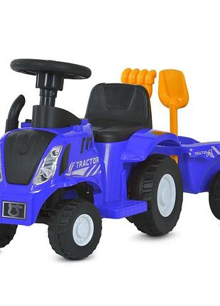 Дитячий електромобіль-штовхач, трактор bambi racer m 6153b-4, 2 у 1, до 20 кг