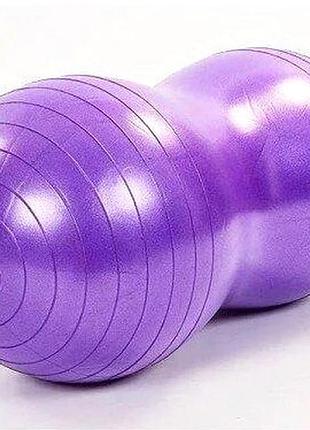 М'яч для фітнеса easyfit peanut 45х90 см фіолетовий (фітбол горіх-арахіс)