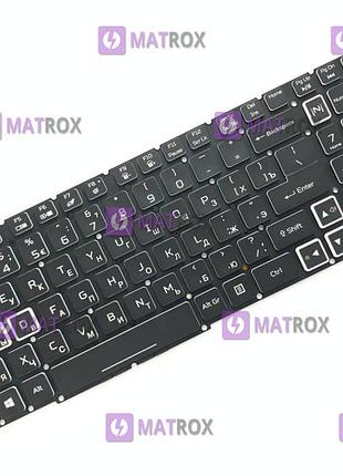 Оригінальна клавіатура для ноутбука acer nitro 5 an515-56, an515-57, an515-45, an517-41 series, ru, black, rgb-підсвічування