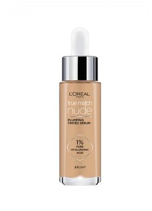 Гиалуроновая тональная сыворотка l’oréal paris true match nude 2-3 light, 30 мл