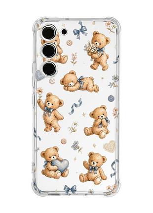 Чохол з потовщеними кутами на samsung galaxy s23 плюшеві ведмежата (принт 430)
