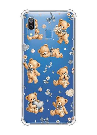 Чохол з потовщеними кутами на samsung galaxy a30 (2019) / a20 (2019) плюшеві ведмежата (принт 430)