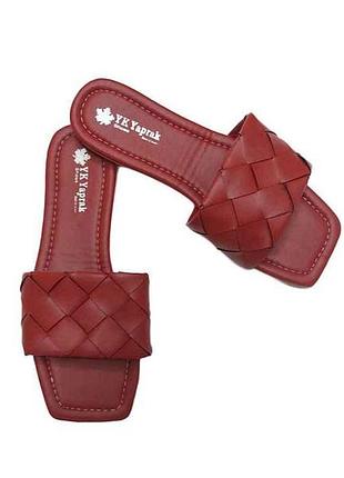 Шлепанцы экокожа красный 003 р.39 тм yaprak shoes