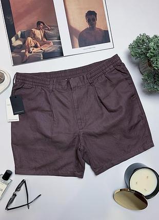 Лляні шорти чоловічі з защипами marks & spencer