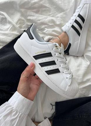 Жіночі кросівки адідас суперстар adidas superstar white black 39