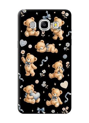 Матовий чорний чохол на samsung galaxy j5(2016) j510 плюшеві ведмежата (принт 430)