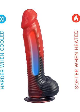 Фалоїмітатор реалістичний silexd fantasy liquid silicone devil 8in red 2