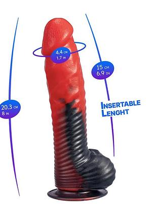 Фалоїмітатор реалістичний silexd fantasy liquid silicone devil 8in red 3