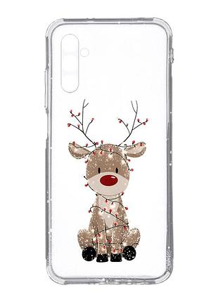 Прозорий чохол на samsung galaxy a34 5g/a346 олень новий рік (принт 429)