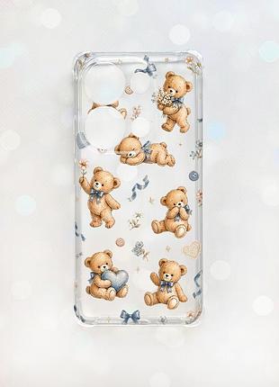 Чохол з потовщеними кутами на xiaomi redmi note 13 pro 4g плюшеві ведмежата (принт 430)
