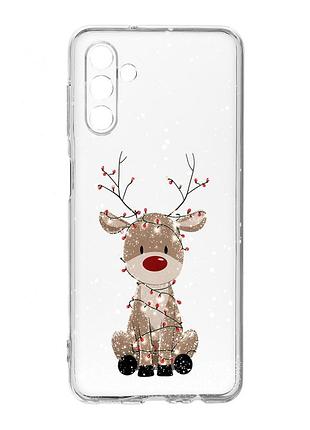 Прозорий чохол на samsung galaxy a54 5g / a546 олень новий рік (принт 429)