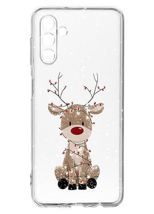 Прозорий чохол на samsung a04s/a13 5g олень новий рік (принт 429)