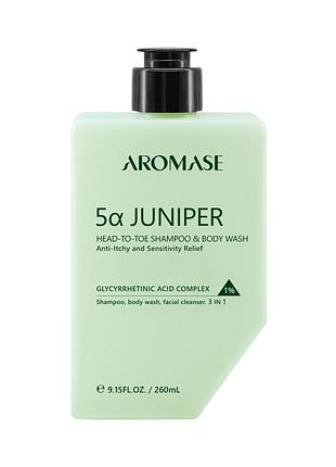 Очищувальний гель-шампунь 3в1 для волосся, тіла та обличчя aromase 5α juniper head-to-toe shampoo & body wash, 260 мл