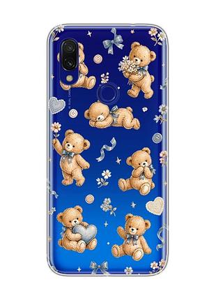 Прозорий чохол на xiaomi redmi 7 плюшеві ведмежата (принт 430)