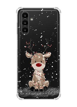 Чехол с утолщёнными углами на samsung galaxy a04s/a13 5g олень новый год (принт 429)