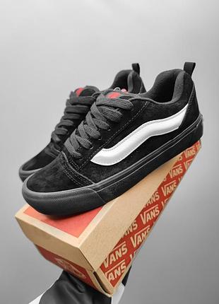 Мужские черные замшевые кеды vans, стильные молодежные кроссовки кеды на шнуровке 45