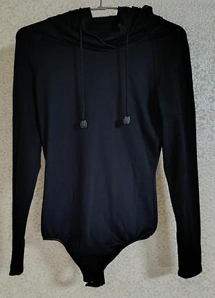 Черное боли женское черное облегающее боди body бренд marc cain (линейка marc cain sports), р.2