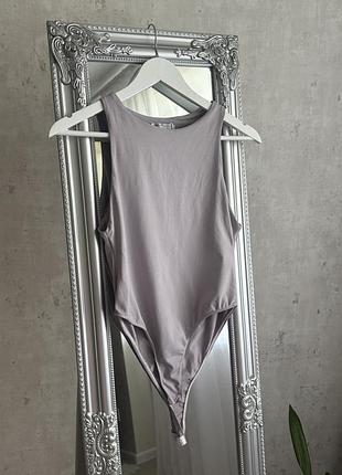 Ліловий базовий безшовний боді від zara